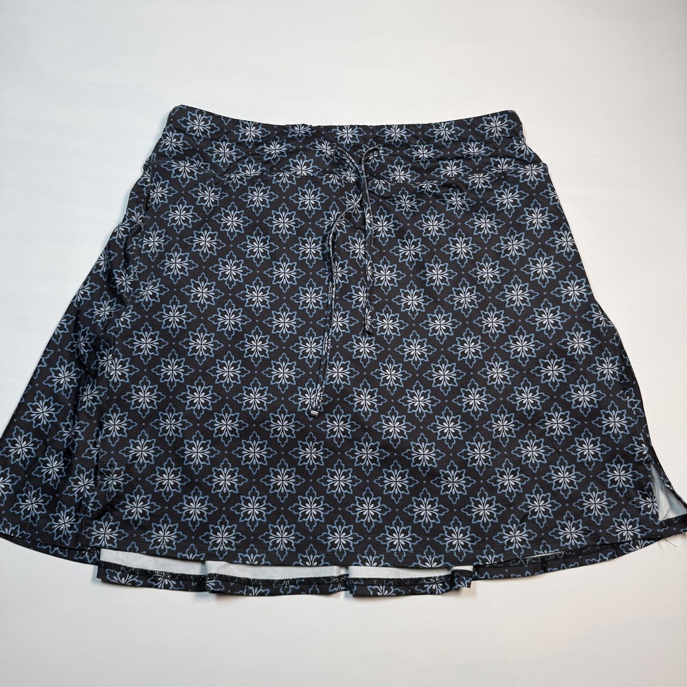 Coorun Skort Womens 3XL Blue Floral Built In Shorts Zip Pocket Athletic Running